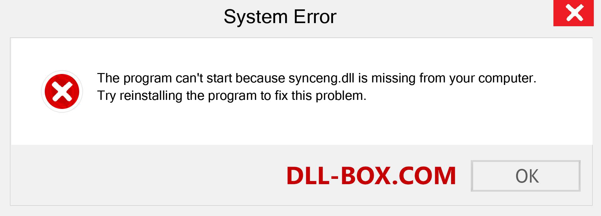  synceng.dll file is missing?. Download for Windows 7, 8, 10 - Fix  synceng dll Missing Error on Windows, photos, images
