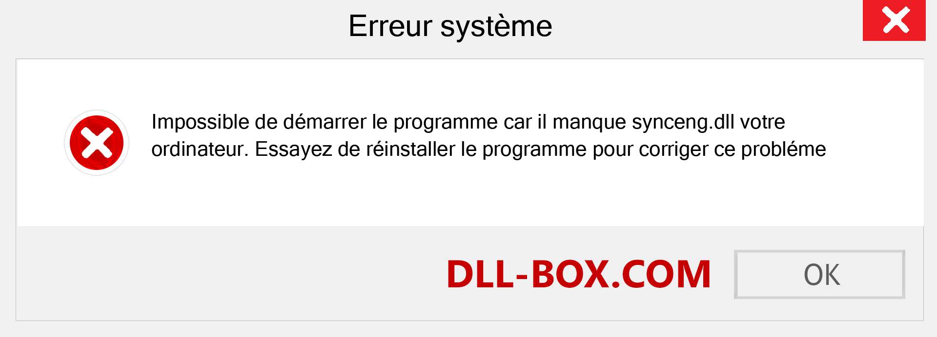 Le fichier synceng.dll est manquant ?. Télécharger pour Windows 7, 8, 10 - Correction de l'erreur manquante synceng dll sur Windows, photos, images